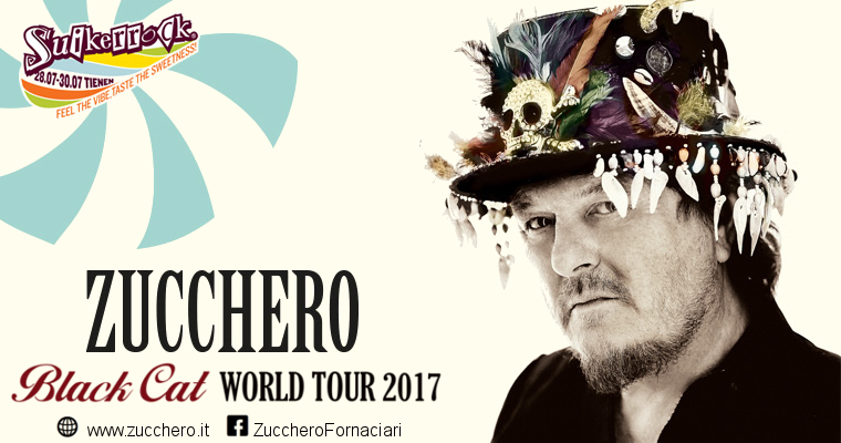 , Zucchero op zondag 30 juli naar Suikerrock!