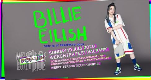 Billie Eilish headliner op Werchter Boutique pop-up!