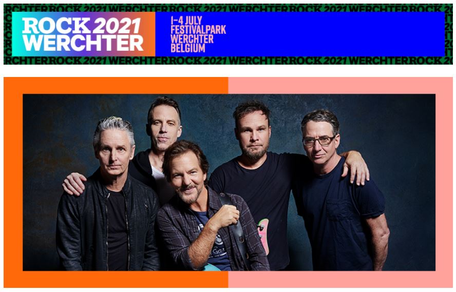 Pearl Jam headliner eerste festivaldag Rock Wechter 2021!