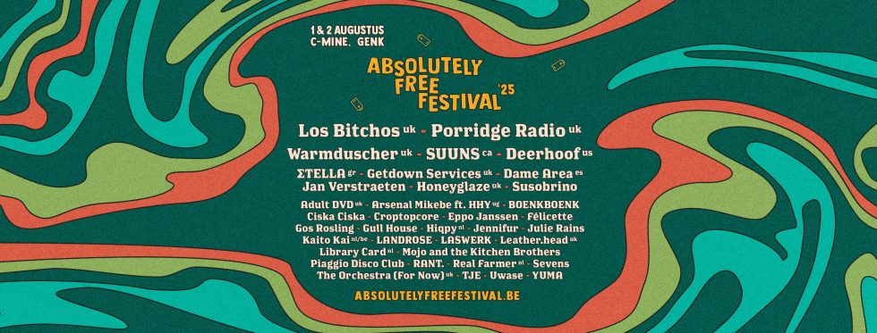 25 acts vervolledigen de line-up van Absolutely Free Festival!